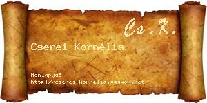 Cserei Kornélia névjegykártya